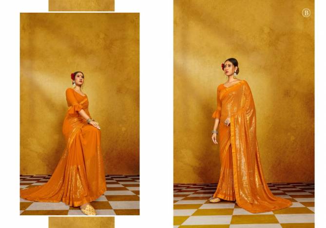 Ynf Adani Sequence Fancy Party Wear Heavy Georgette Saree Collection